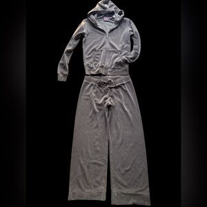 Y2K vintage juicy couture light brown taupe 2pc tracksuit large jacket pants